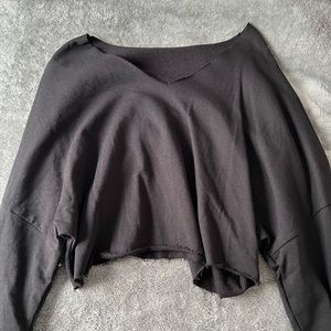 shein, black cropped long sleeve, size xs